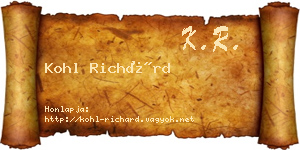 Kohl Richárd névjegykártya