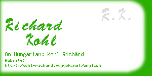 richard kohl business card