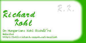 richard kohl business card